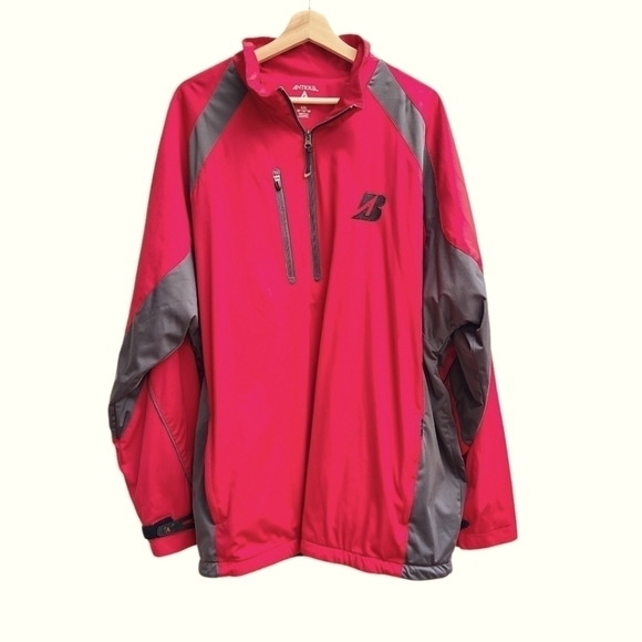 Antigua Red and Gray Pullover Jacket with B Monogram, Size XXL - Picture 1 of 9